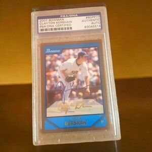 PSA Certified 2007 Bowman (Gold) Clayton Kershaw Team USA Rookie (Autograph)